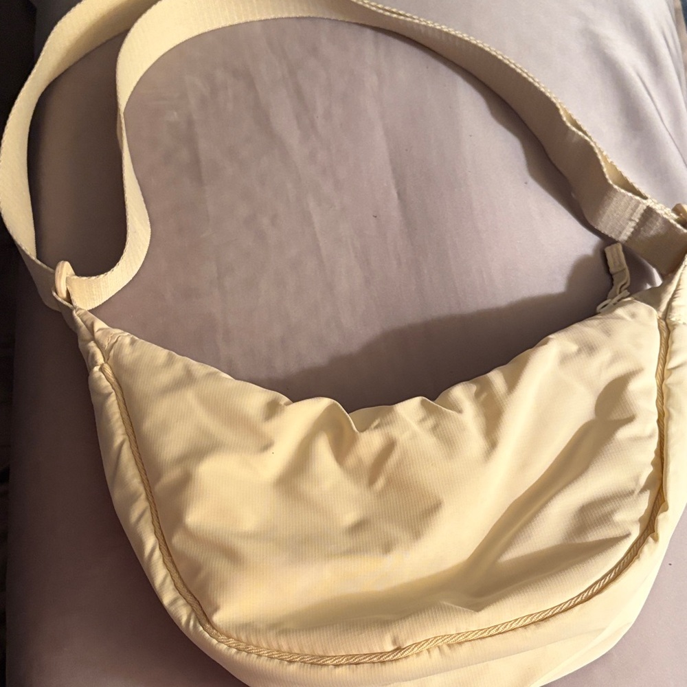 Ivory Shoulder Bag - Soft Crescent Crossbody - NWOT- Uniqlo
